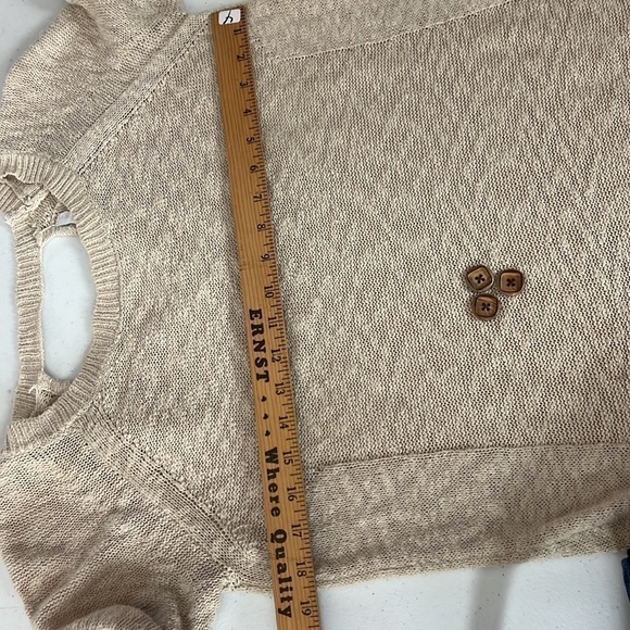 Design History beige cotton tunic sweater with keyhole open back medium - Picture 6 of 7